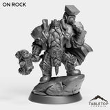 Tabletop Terrain Miniature On Rock Dwarf Leader