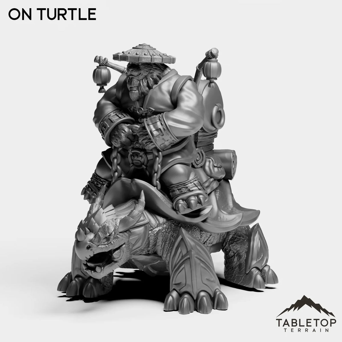 Tabletop Terrain Miniature On Turtle Panda Leader