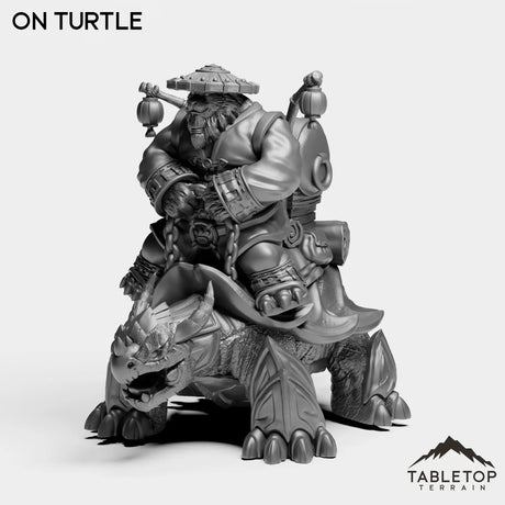 Tabletop Terrain Miniature On Turtle Panda Leader