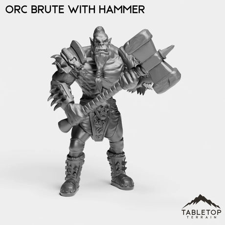Tabletop Terrain Miniature Orc Brute with Hammer