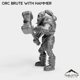 Tabletop Terrain Miniature Orc Brute with Hammer