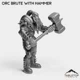 Tabletop Terrain Miniature Orc Brute with Hammer