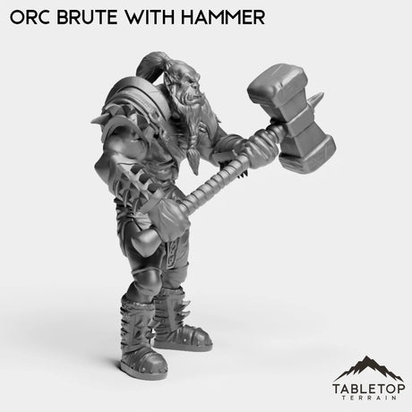 Tabletop Terrain Miniature Orc Brute with Hammer