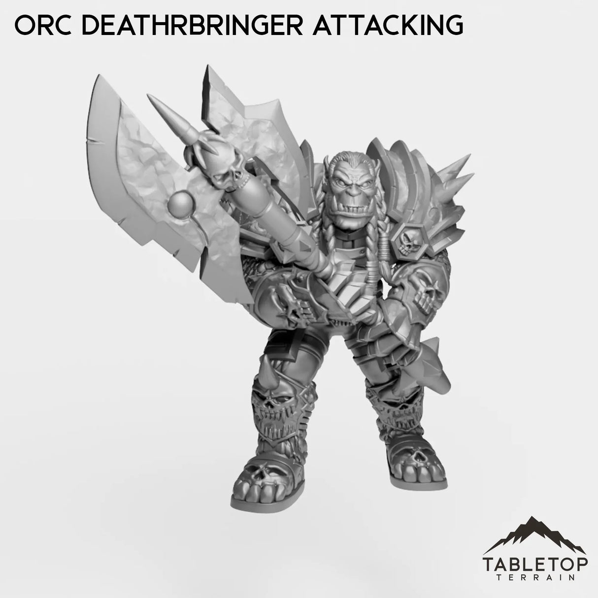 Tabletop Terrain Miniature Orc Deathrbringer Attacking Orc Deathbringer