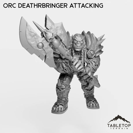 Tabletop Terrain Miniature Orc Deathrbringer Attacking Orc Deathbringer