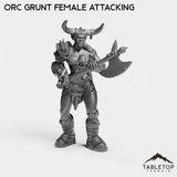 Tabletop Terrain Miniature Orc Grunt Female Attacking Orc Grunt Female