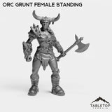Tabletop Terrain Miniature Orc Grunt Female Standing Orc Grunt Female