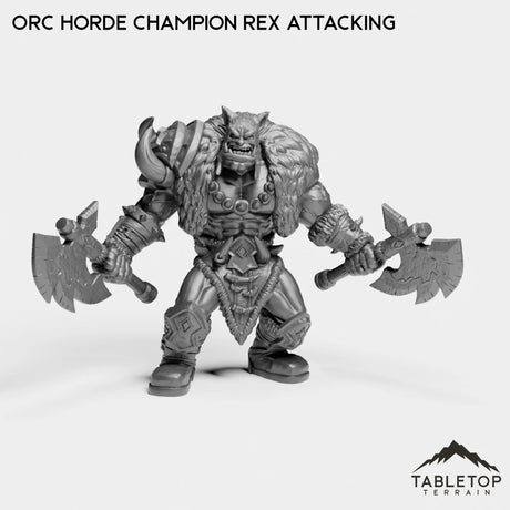 Tabletop Terrain Miniature Orc Horde Champion Rex Attacking Orc Horde Champion Rex