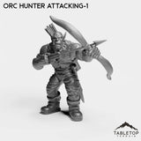 Tabletop Terrain Miniature Orc Hunter Attacking-1 Orc Starter