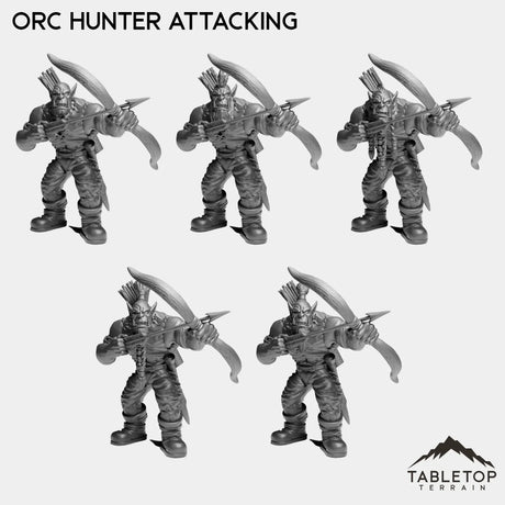 Tabletop Terrain Miniature Orc Hunter Attacking Orc Starters