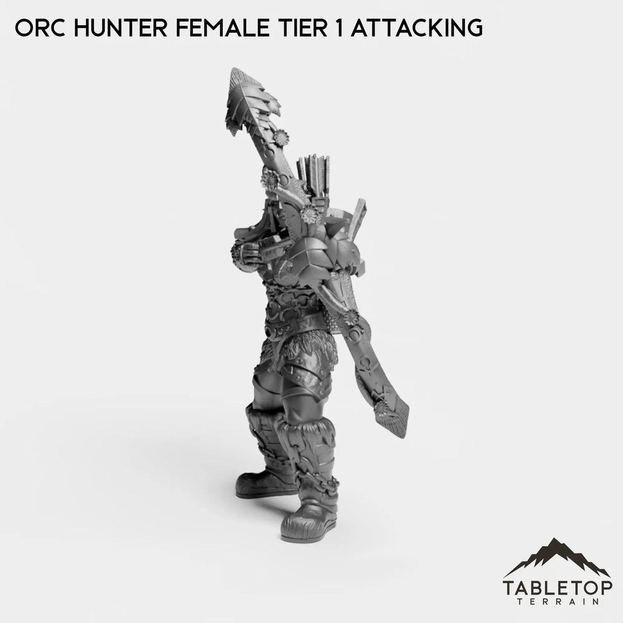 Tabletop Terrain Miniature Orc Hunter Female Tier 1 Attacking Orc Hunter Female Tier 1