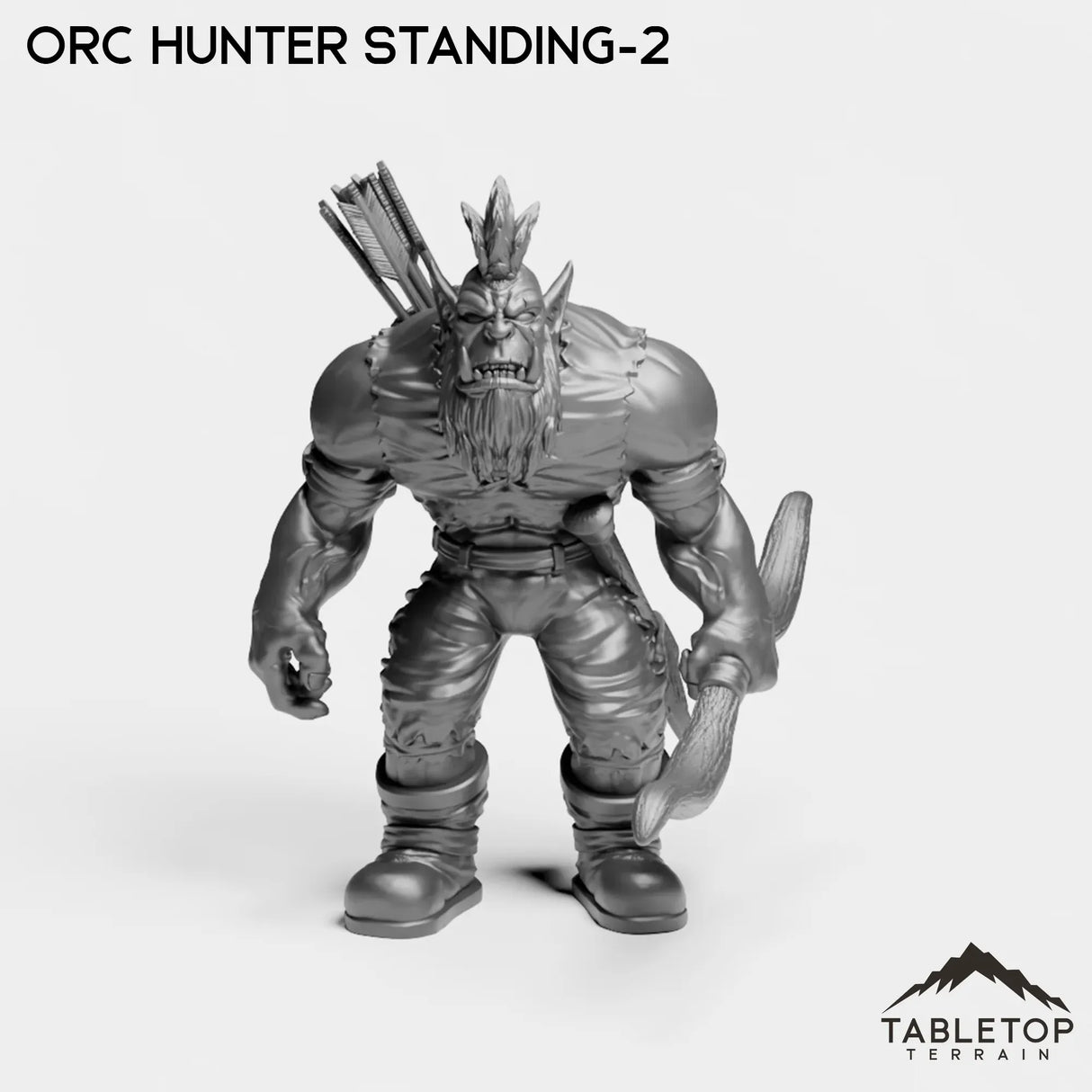 Tabletop Terrain Miniature Orc Hunter Standing-2 Orc Starter