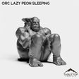 Tabletop Terrain Miniature Orc Lazy Peon Sleeping Orc Peon