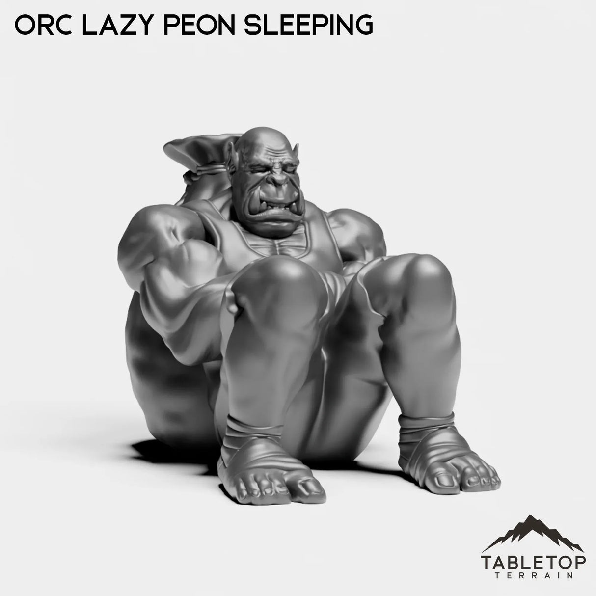 Tabletop Terrain Miniature Orc Lazy Peon Sleeping Orc Peon