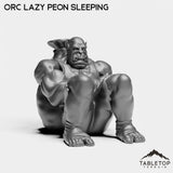 Tabletop Terrain Miniature Orc Lazy Peon Sleeping Orc Peon
