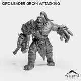 Tabletop Terrain Miniature Orc Leader Grom Attacking Orc Leader Grom