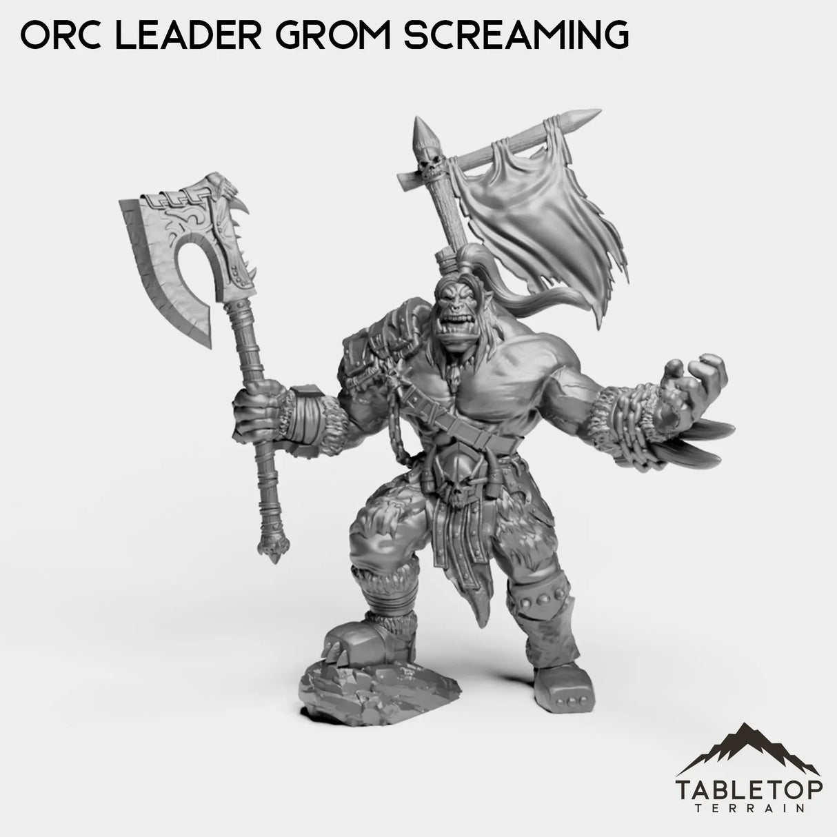 Tabletop Terrain Miniature Orc Leader Grom Screaming Orc Leader Grom