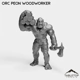 Tabletop Terrain Miniature Orc Peon Woodworker Orc Peon