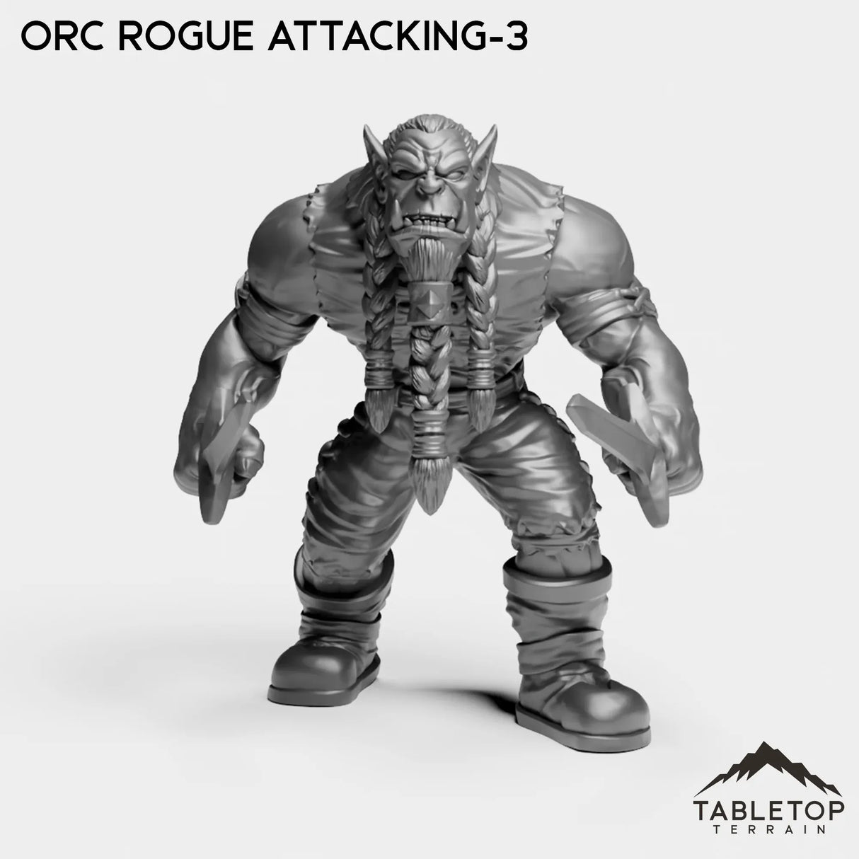 Tabletop Terrain Miniature Orc Rogue Attacking-3 Orc Starter