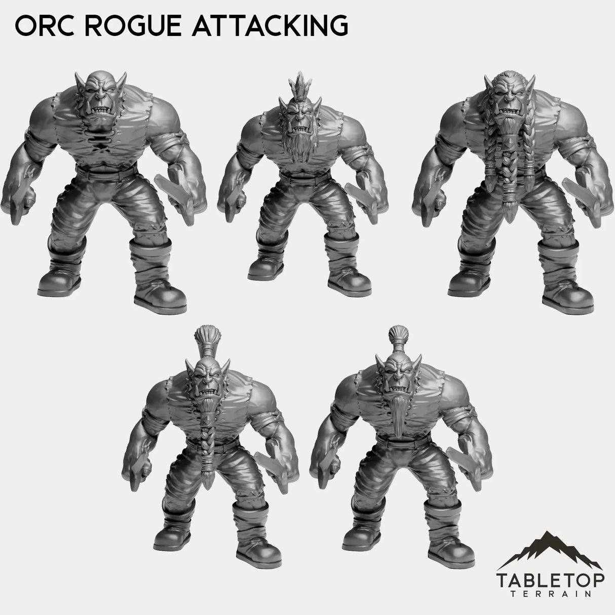Tabletop Terrain Miniature Orc Rogue Attacking Orc Starters