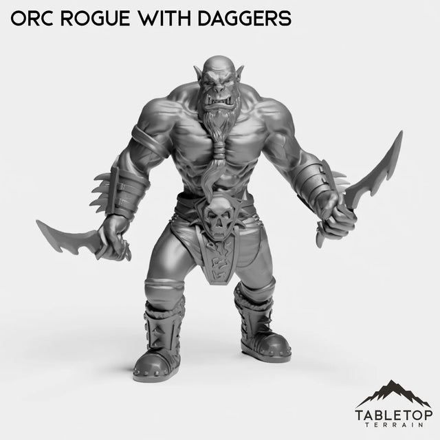 Tabletop Terrain Miniature Orc Rogue with Daggers