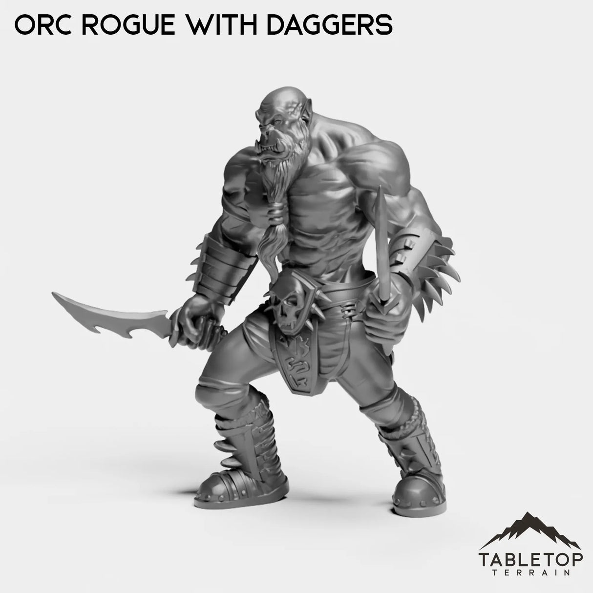Tabletop Terrain Miniature Orc Rogue with Daggers