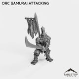 Tabletop Terrain Miniature Orc Samurai Attacking Orc Samurai Blademaster