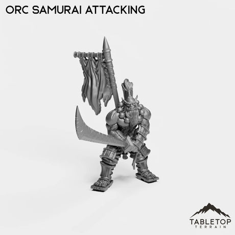 Tabletop Terrain Miniature Orc Samurai Attacking Orc Samurai Blademaster