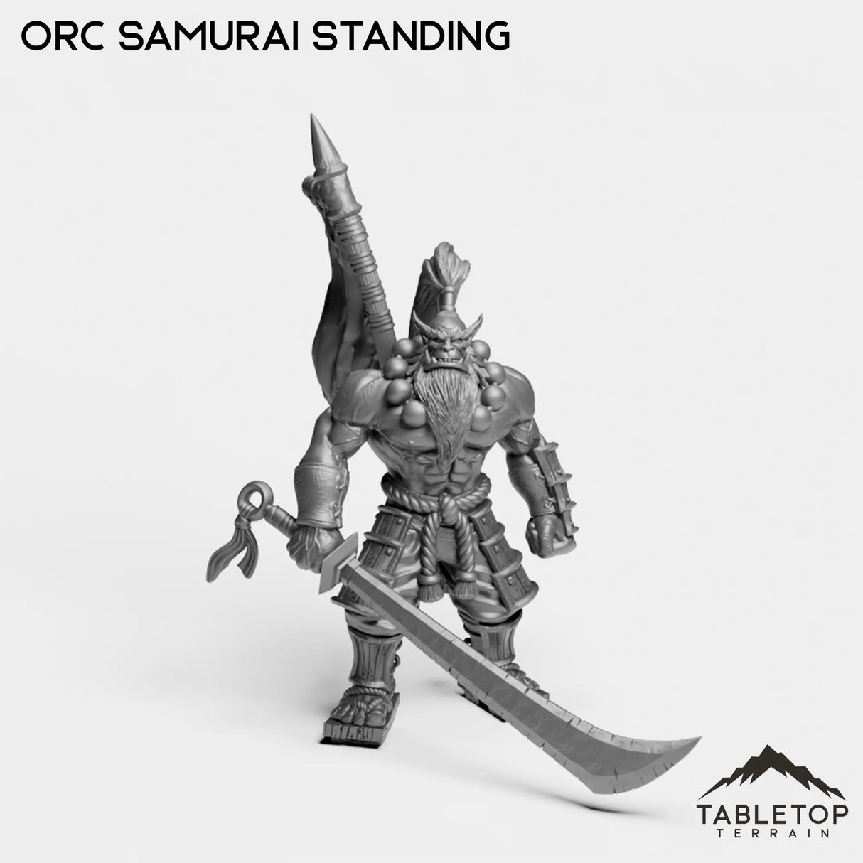 Tabletop Terrain Miniature Orc Samurai Standing Orc Samurai Blademaster