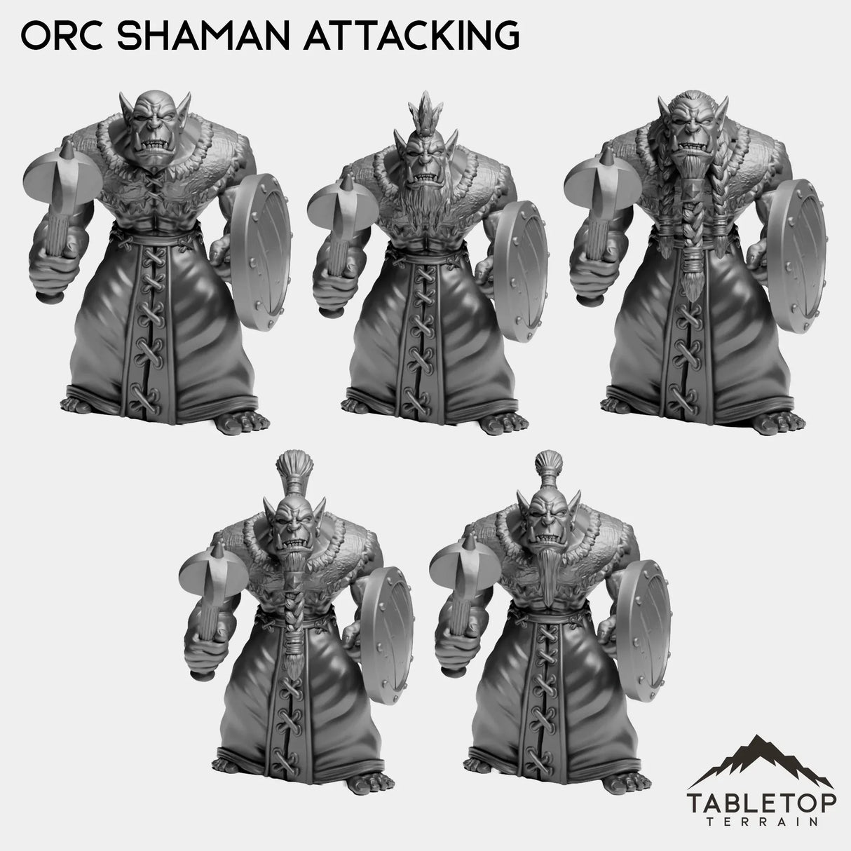Tabletop Terrain Miniature Orc Shaman Attacking Orc Starters