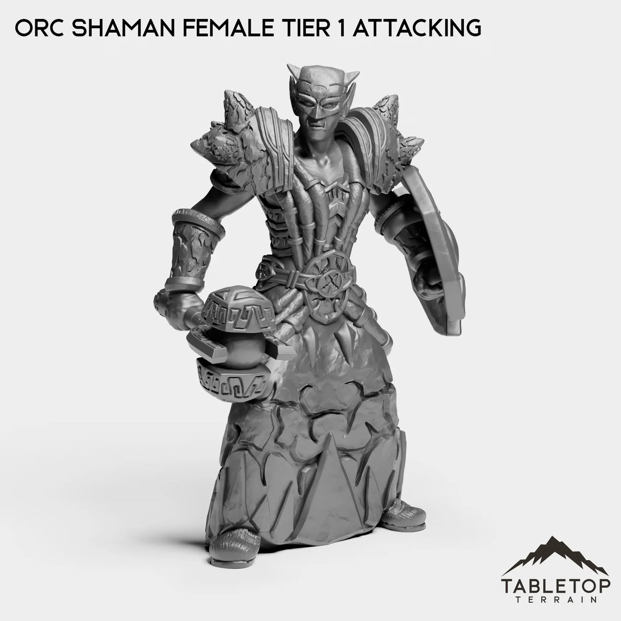 Tabletop Terrain Miniature Orc Shaman Female Tier 1 Attacking Orc Shaman Female Tier 1