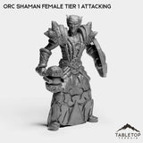 Tabletop Terrain Miniature Orc Shaman Female Tier 1 Attacking Orc Shaman Female Tier 1