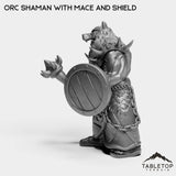 Tabletop Terrain Miniature Orc Shaman with Mace and Shield