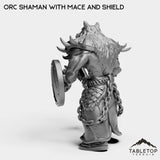 Tabletop Terrain Miniature Orc Shaman with Mace and Shield
