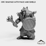 Tabletop Terrain Miniature Orc Shaman with Mace and Shield