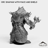 Tabletop Terrain Miniature Orc Shaman with Mace and Shield