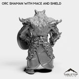 Tabletop Terrain Miniature Orc Shaman with Mace and Shield