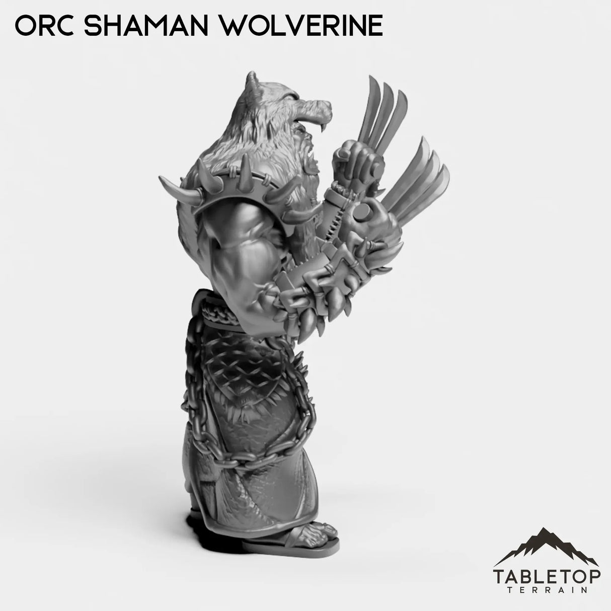 Tabletop Terrain Miniature Orc Shaman Wolverine