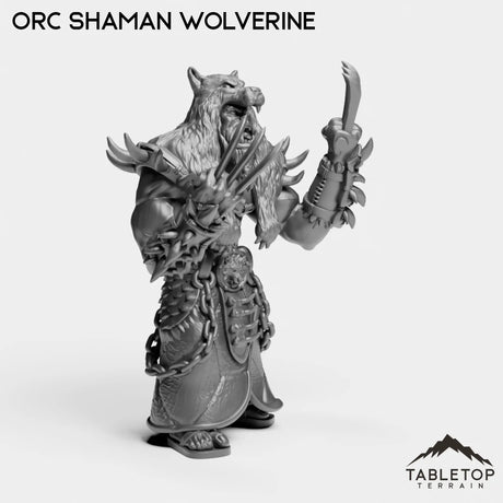 Tabletop Terrain Miniature Orc Shaman Wolverine