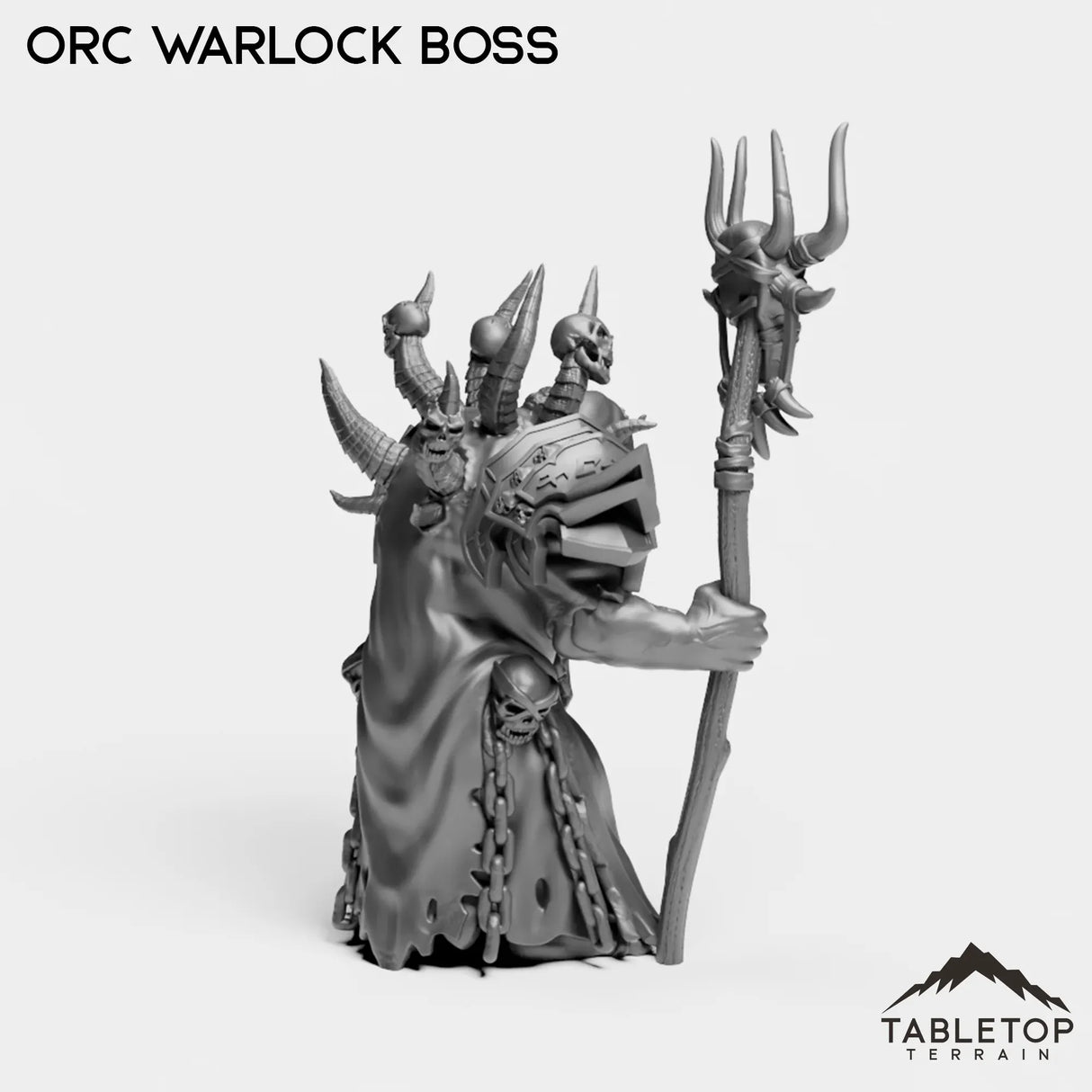 Tabletop Terrain Miniature Orc Warlock Boss