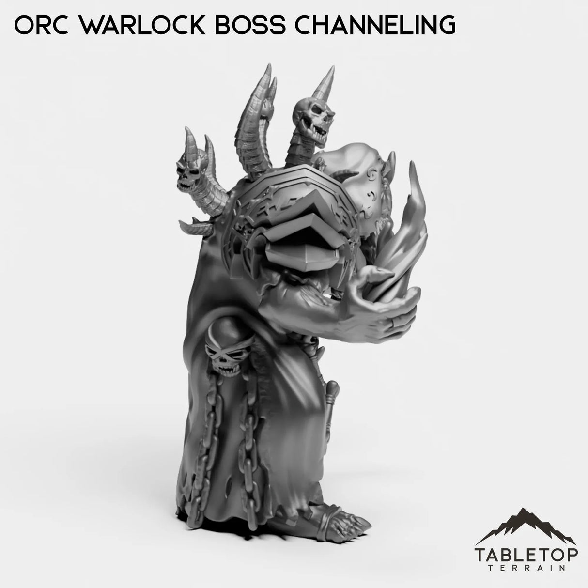 Tabletop Terrain Miniature Orc Warlock Boss