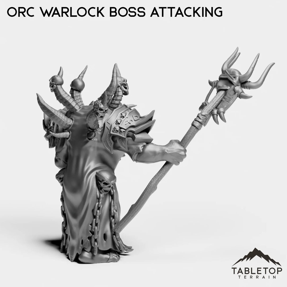 Tabletop Terrain Miniature Orc Warlock Boss