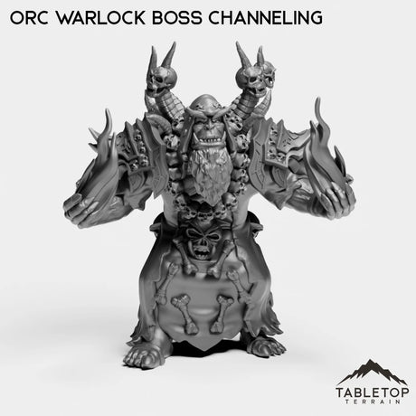 Tabletop Terrain Miniature Orc Warlock Boss Channeling Orc Warlock Boss