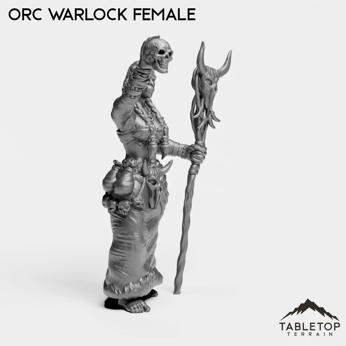 Tabletop Terrain Miniature Orc Warlock Female