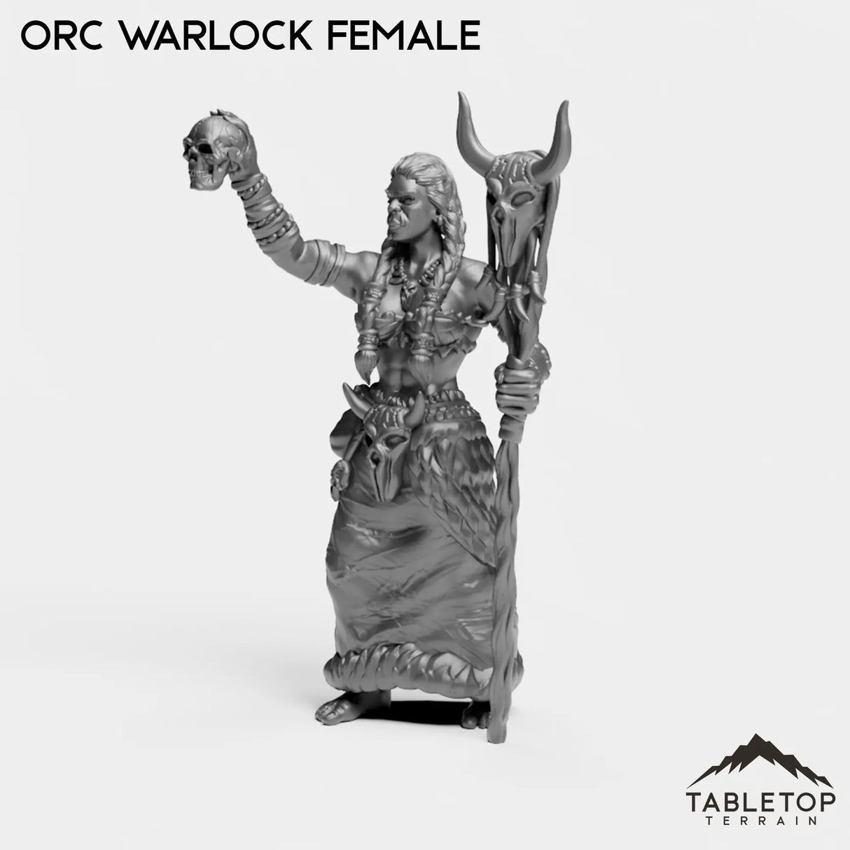 Tabletop Terrain Miniature Orc Warlock Female