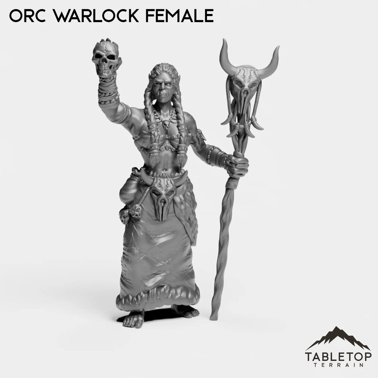 Tabletop Terrain Miniature Orc Warlock Female