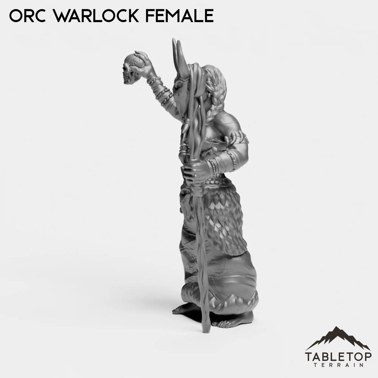 Tabletop Terrain Miniature Orc Warlock Female