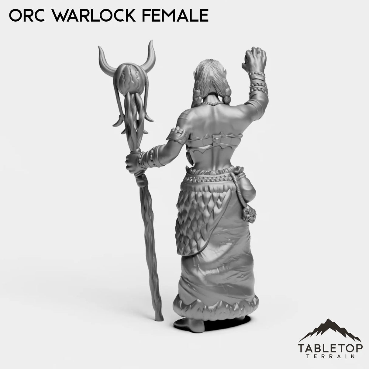 Tabletop Terrain Miniature Orc Warlock Female