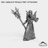 Tabletop Terrain Miniature Orc Warlock Female Tier 1 Attacking Orc Warlock Female Tier 1