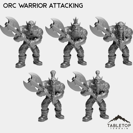 Tabletop Terrain Miniature Orc Warrior Attacking Orc Starters